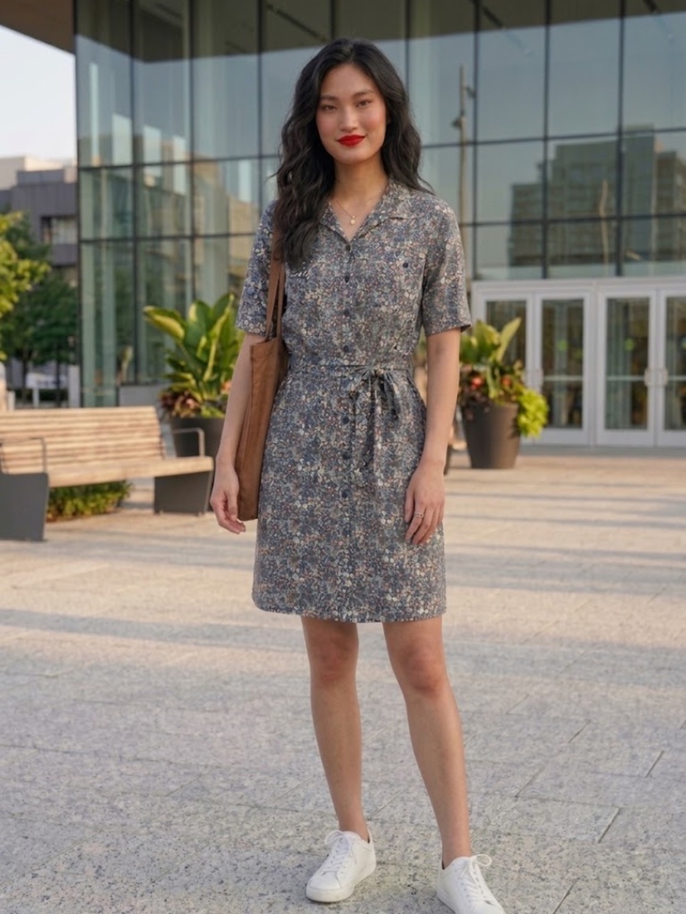 Liberty London Floral Cotton Shirt Dress - UK 12 / US 8